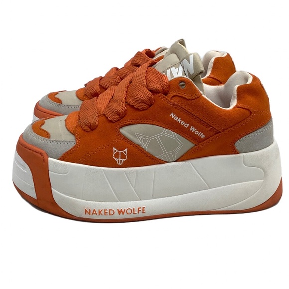 Naked Wolfe snatch women’s Vibrant Orange Sneakers Sz 7 us - Picture 1 of 8